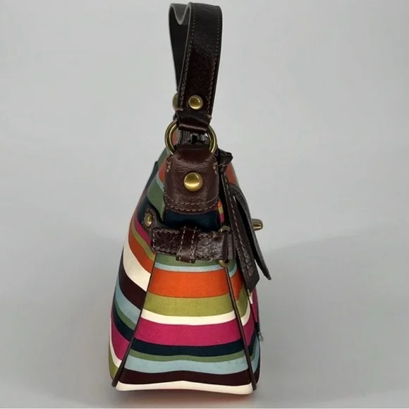 Coach Legacy Stripe Satin and Leather Bag 41852 - Picture 7 of 10